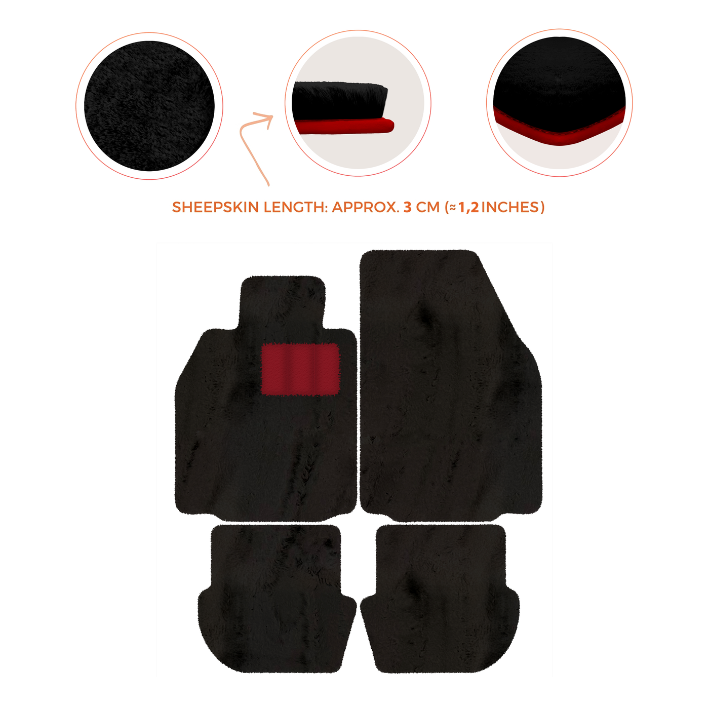 Premium Luxury Sheepskin Floor Mats for Porsche 911 (2004-2012)