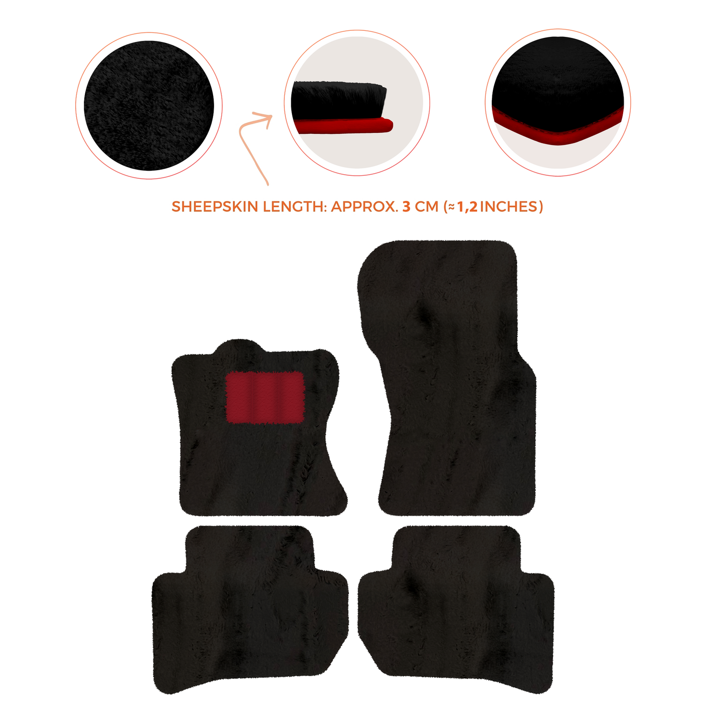 Premium Sheepskin Floor Mats for 2010-2013 Range Rover Sport