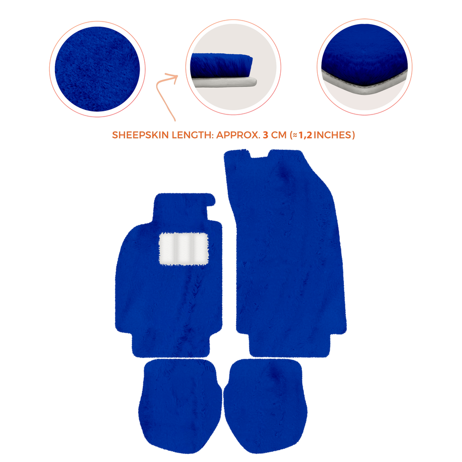 Tappetini in pelliccia di pecora per Porsche 911 - 964 (1989-1994) - Lunghezza pelliccia di pecora, varie opzioni di colore