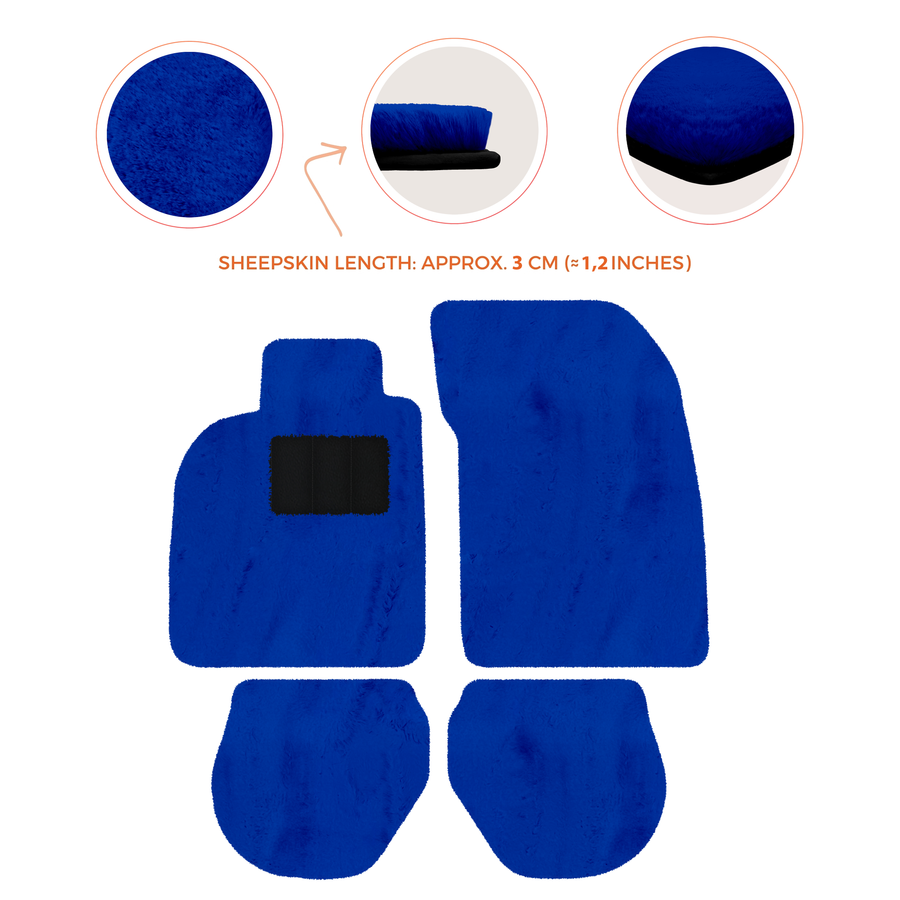 Tappetini in pelle di pecora per Porsche 911-993 (1993-1998) - Lunghezza della pelle di pecora, Varie opzioni di colore