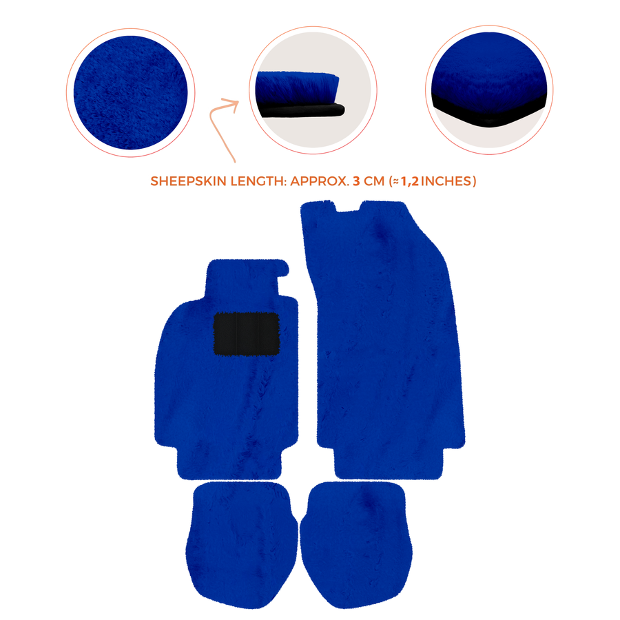 Tappetini in pelliccia di pecora per Porsche 911 - 964 (1989-1994) - Lunghezza pelliccia di pecora, varie opzioni di colore