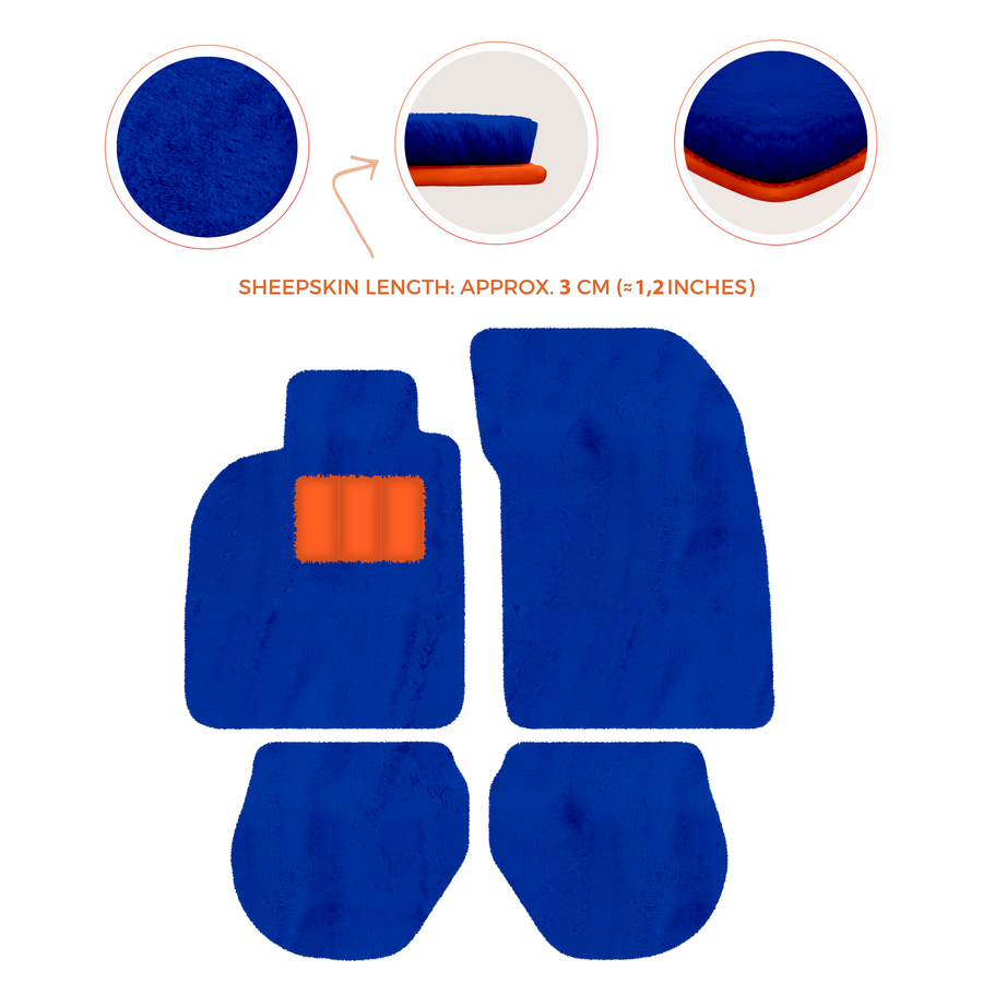 Tappetini in pelle di pecora per Porsche 911-993 (1993-1998) - Lunghezza della pelle di pecora, Varie opzioni di colore