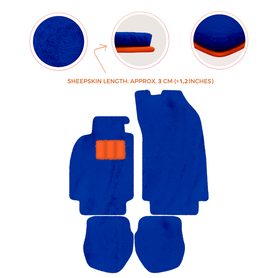 Tappetini in pelliccia di pecora per Porsche 911 - 964 (1989-1994) - Lunghezza pelliccia di pecora, varie opzioni di colore