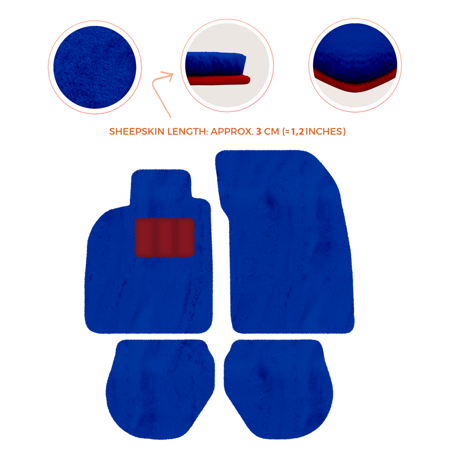 Tappetini in pelle di pecora per Porsche 911-993 (1993-1998) - Lunghezza della pelle di pecora, Varie opzioni di colore