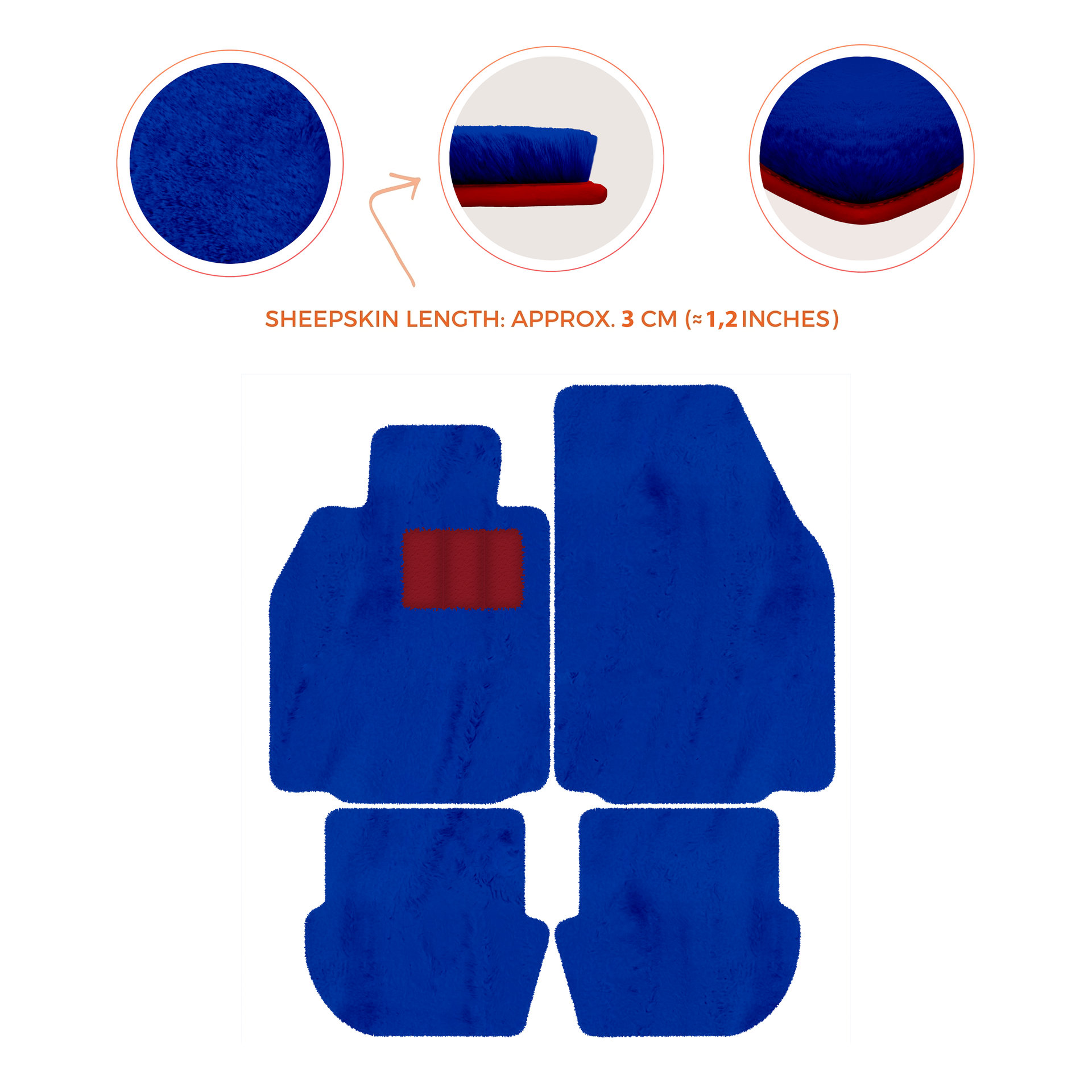 Premium Luxury Sheepskin Floor Mats for Porsche 911 (2004-2012)