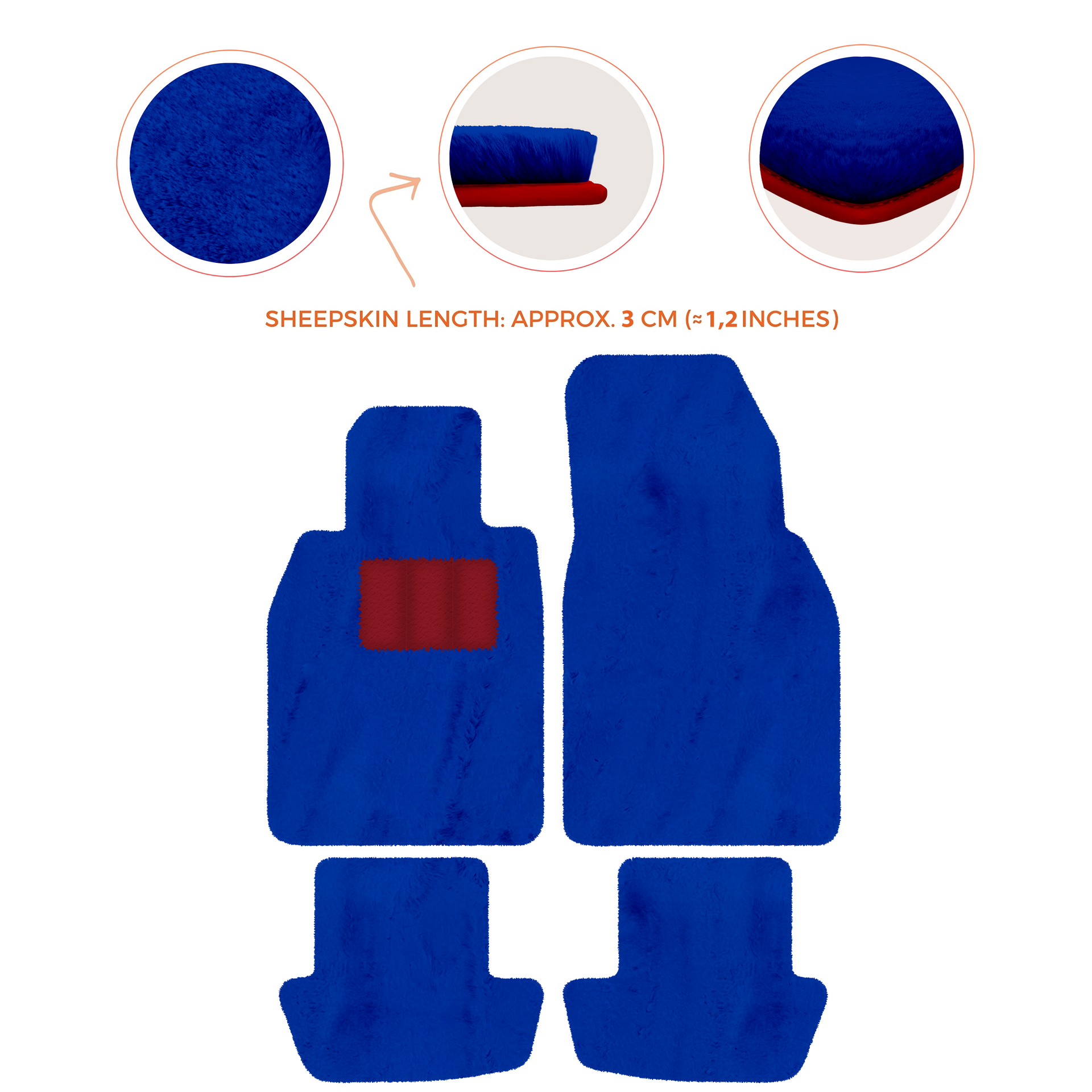 Premium Sheepskin Floor Mats for Porsche 911 991 (2012-2019)