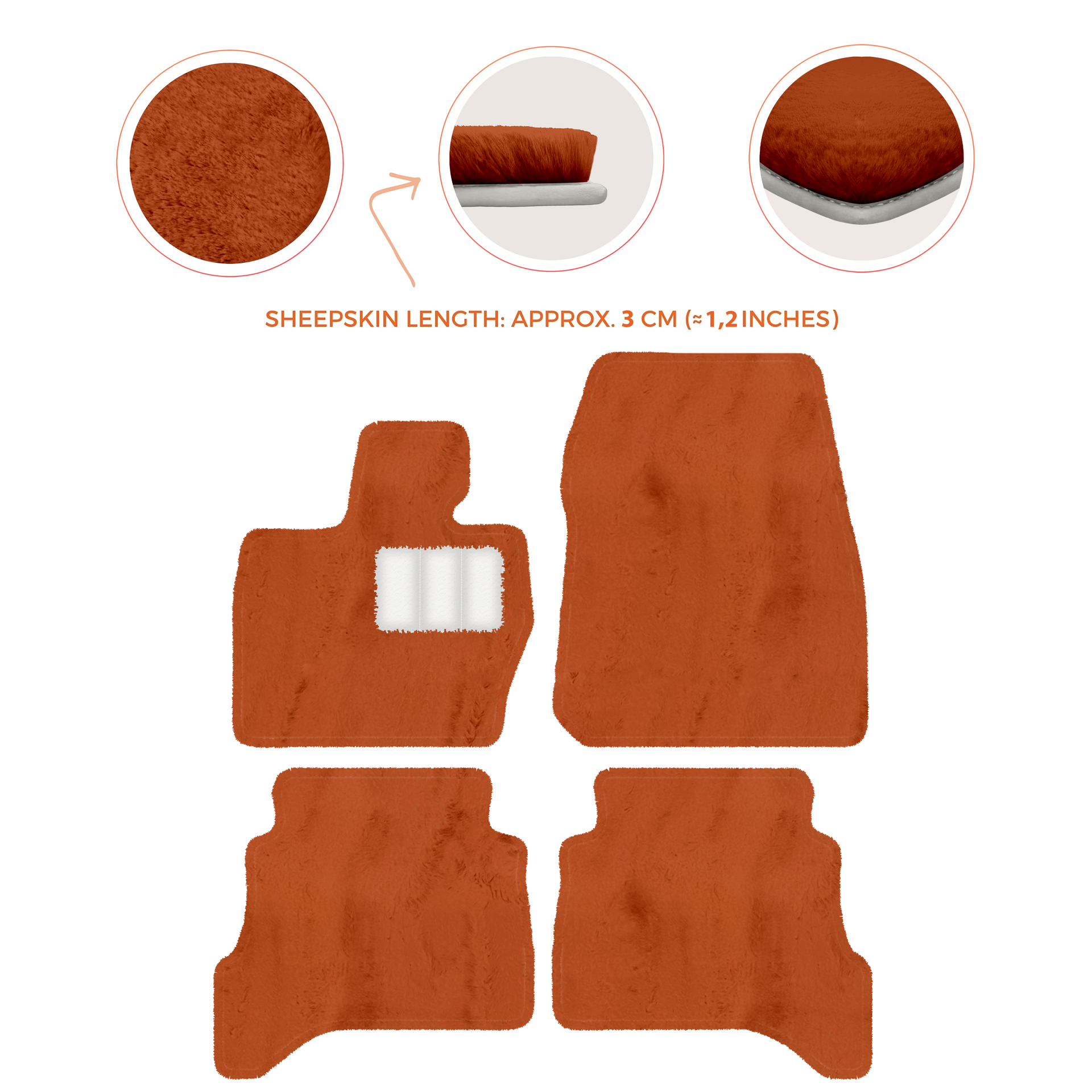 Premium Sheepskin Floor Mats for Range Rover Evoque (2015-2019)