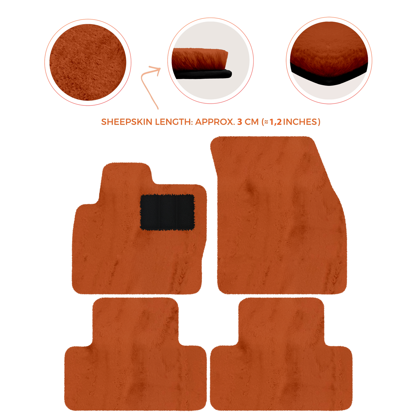 Premium Sheepskin Floor Mats for Range Rover Vehicles (2012-2022)