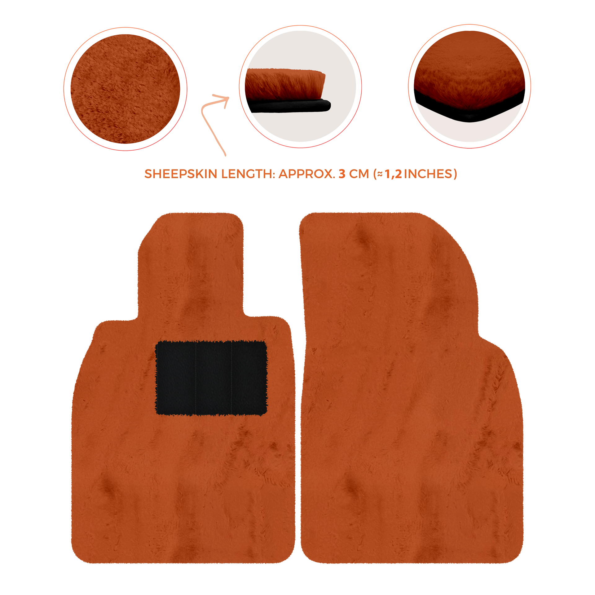 Premium Sheepskin Floor Mats for Porsche Cayenne (2018-2023)