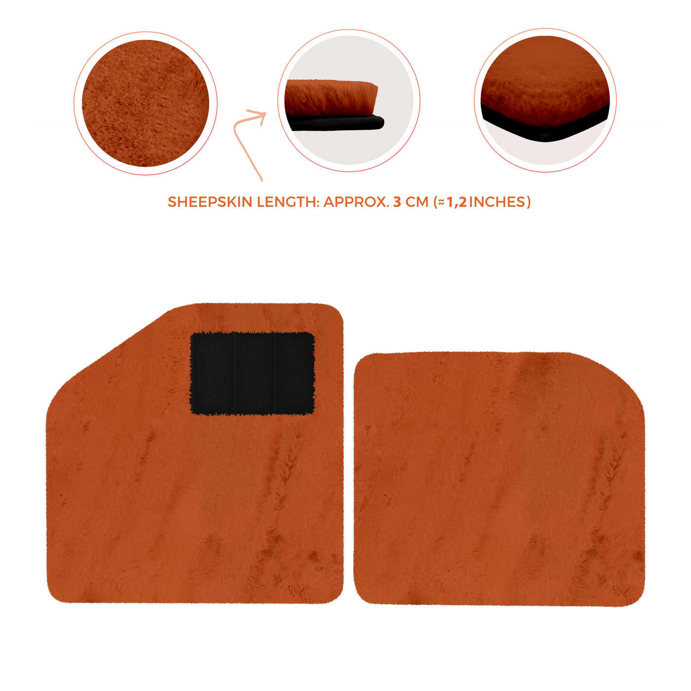 Sheepskin Floor Mats for Aston Martin Vulcan (2015-2016) Track Car - Luxury