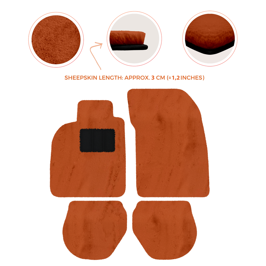 Tappetini in pelle di pecora per Porsche 911-993 (1993-1998) - Lunghezza della pelle di pecora, Varie opzioni di colore