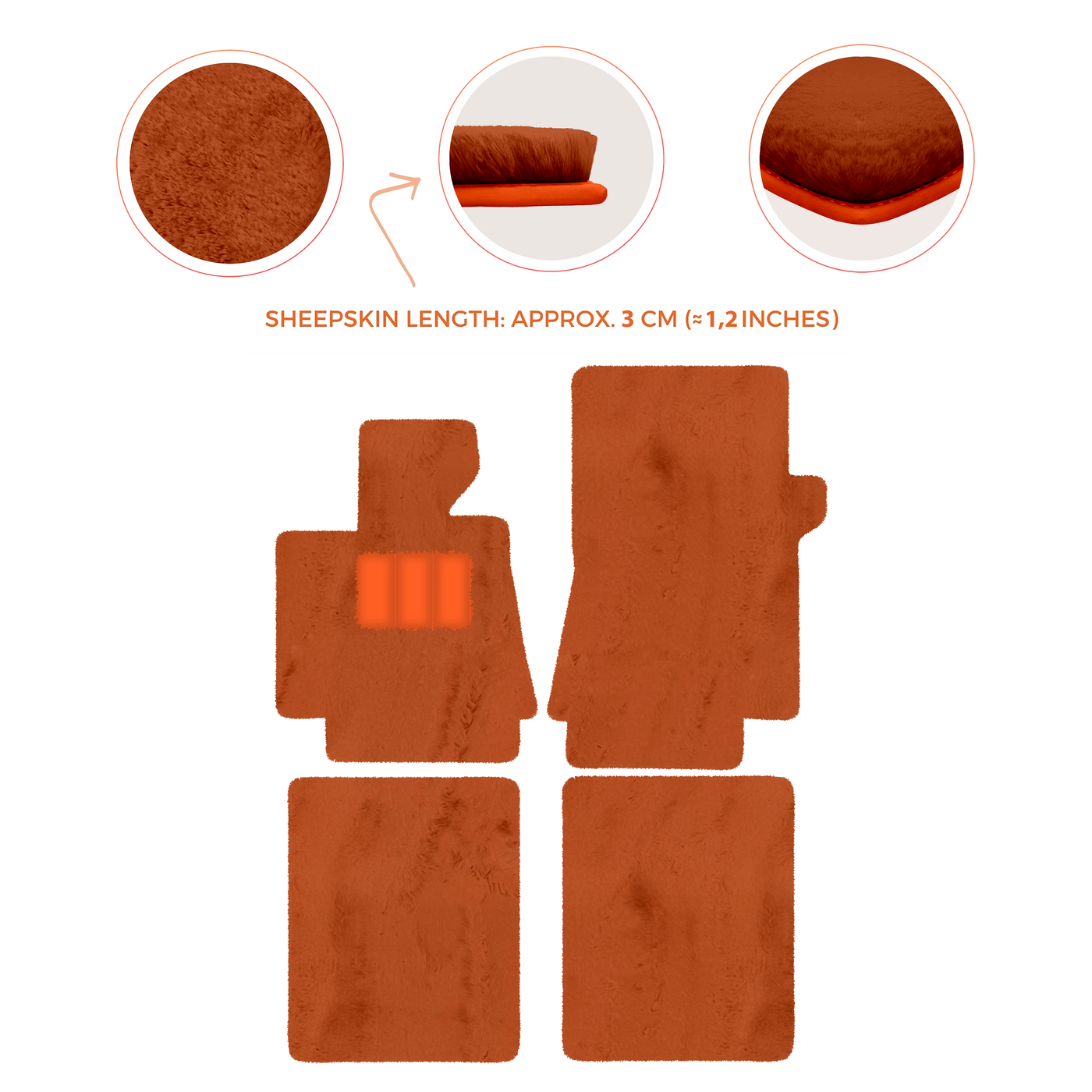 Luxurious Premium Sheepskin Floor Mats for Bentley Arnage (1998-2009)