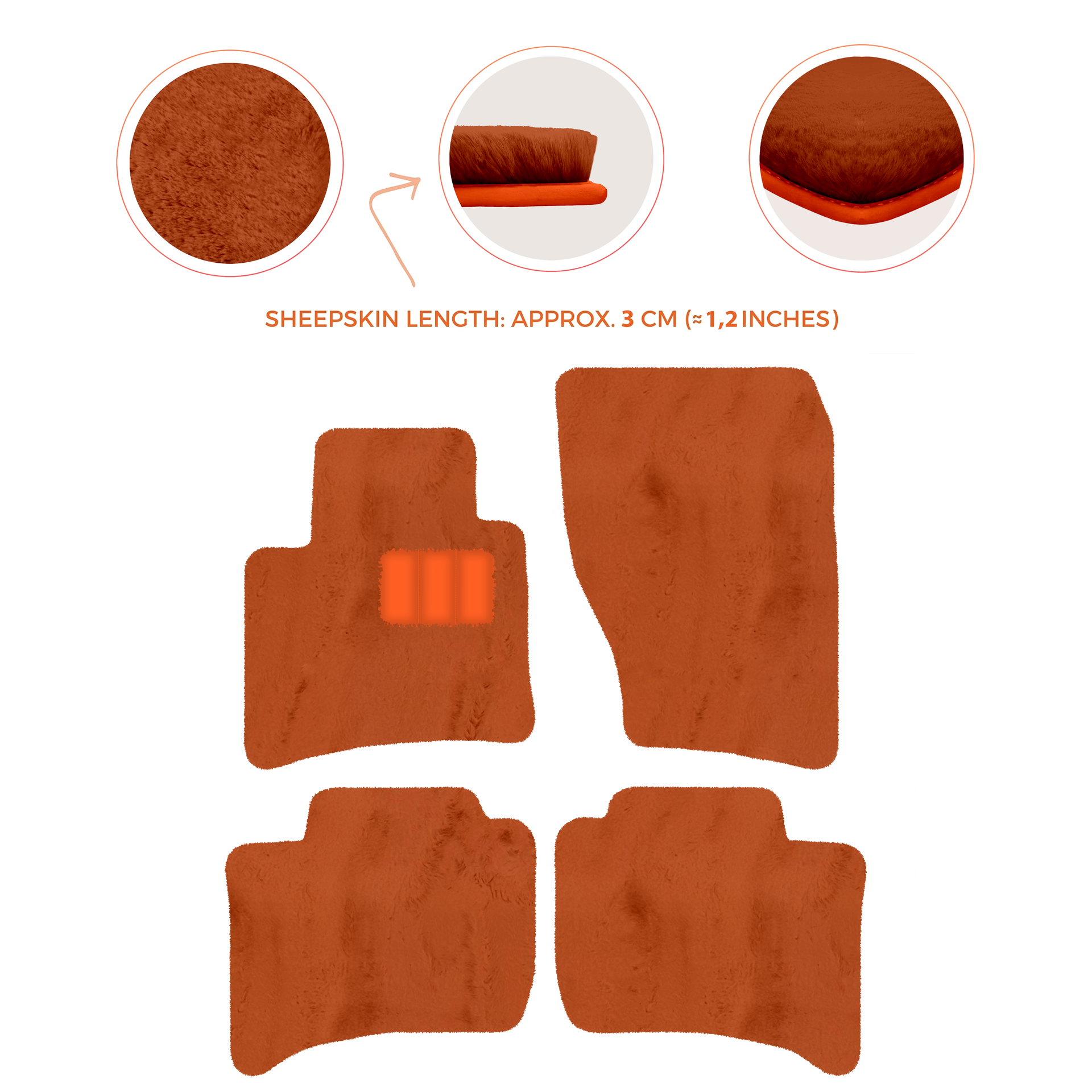 Premium Sheepskin Floor Mats for Porsche Cayenne (2010-2018)