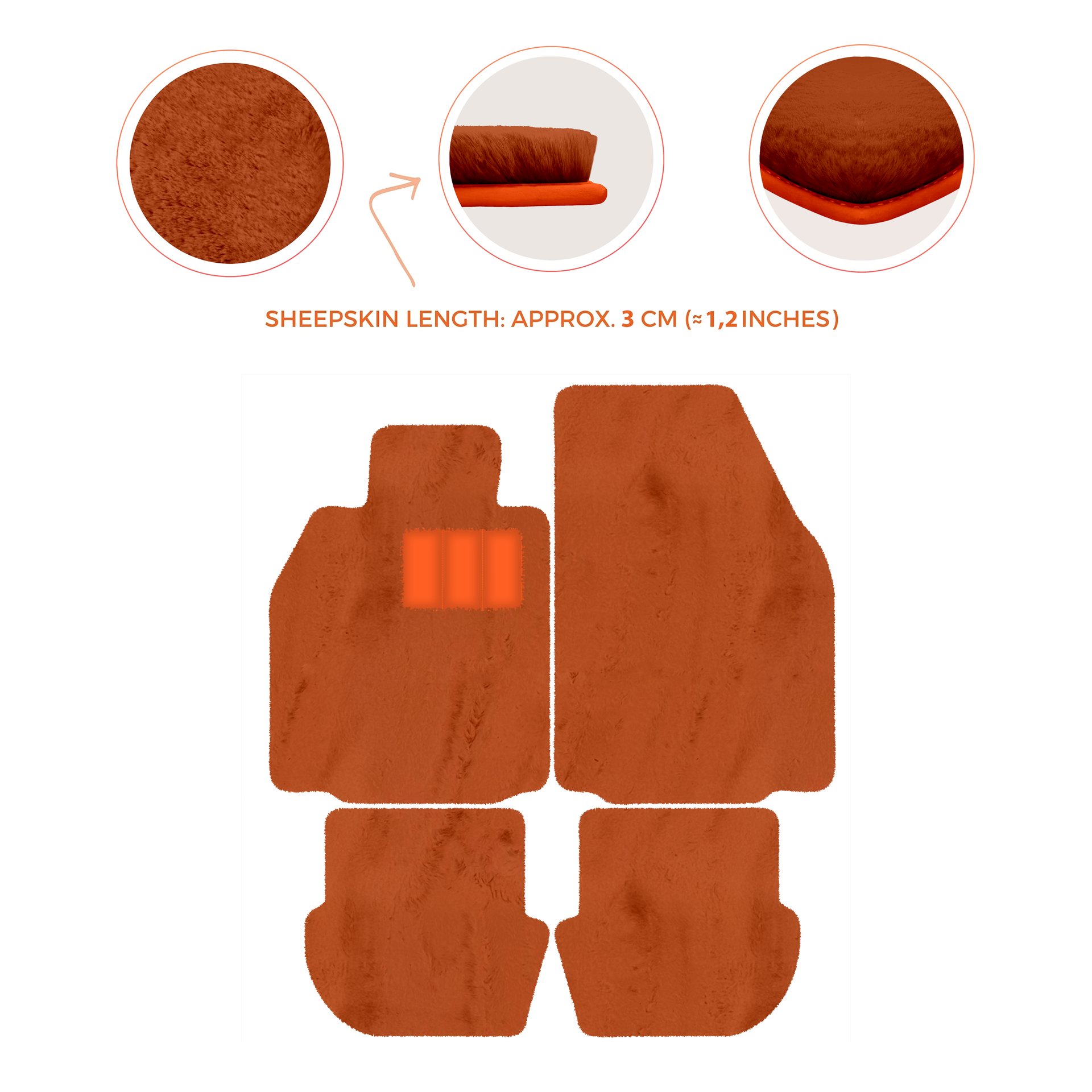 Premium Luxury Sheepskin Floor Mats for Porsche 911 (2004-2012)