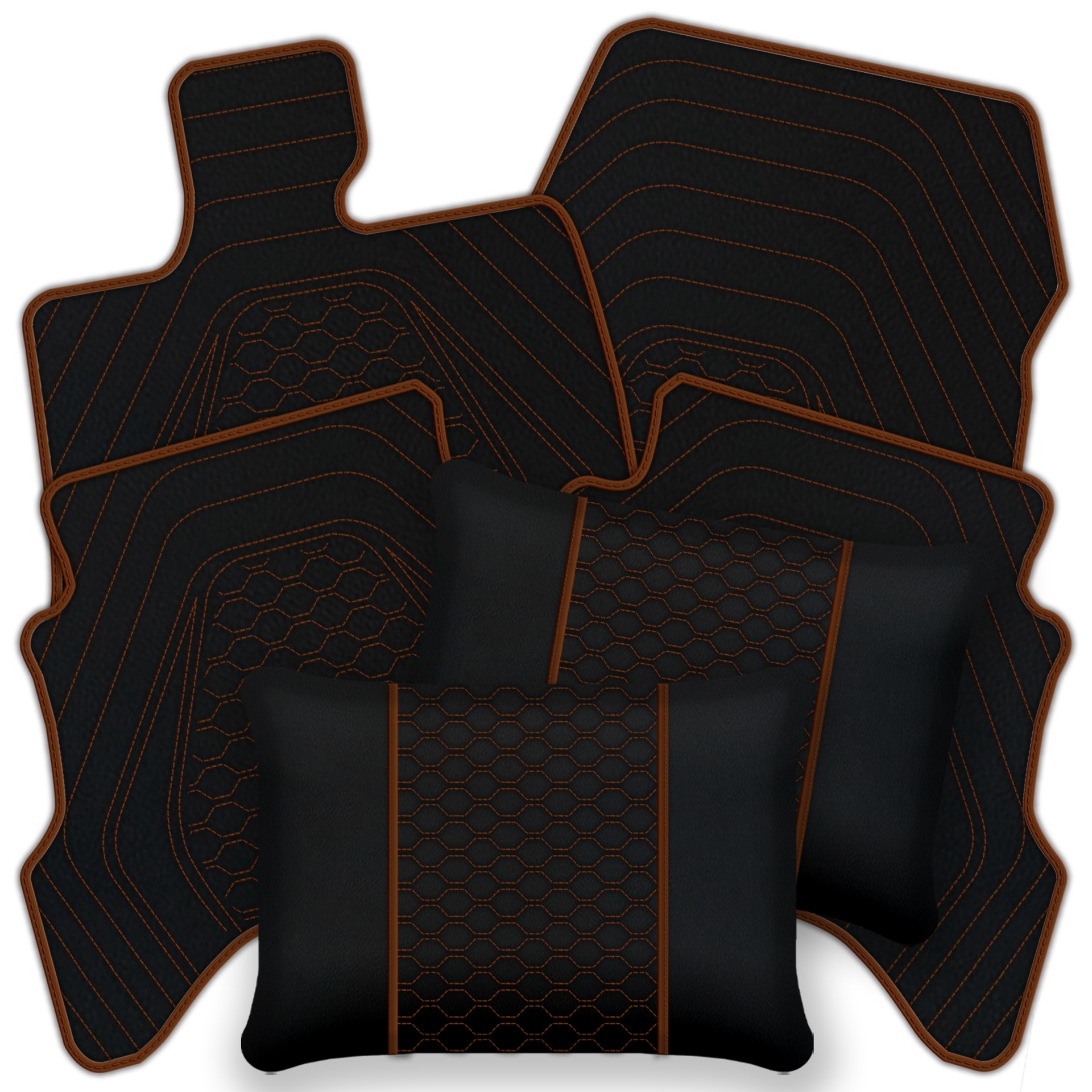 Premium Black Leather Floor Mats for Ferrari Mondial (1983-1993)