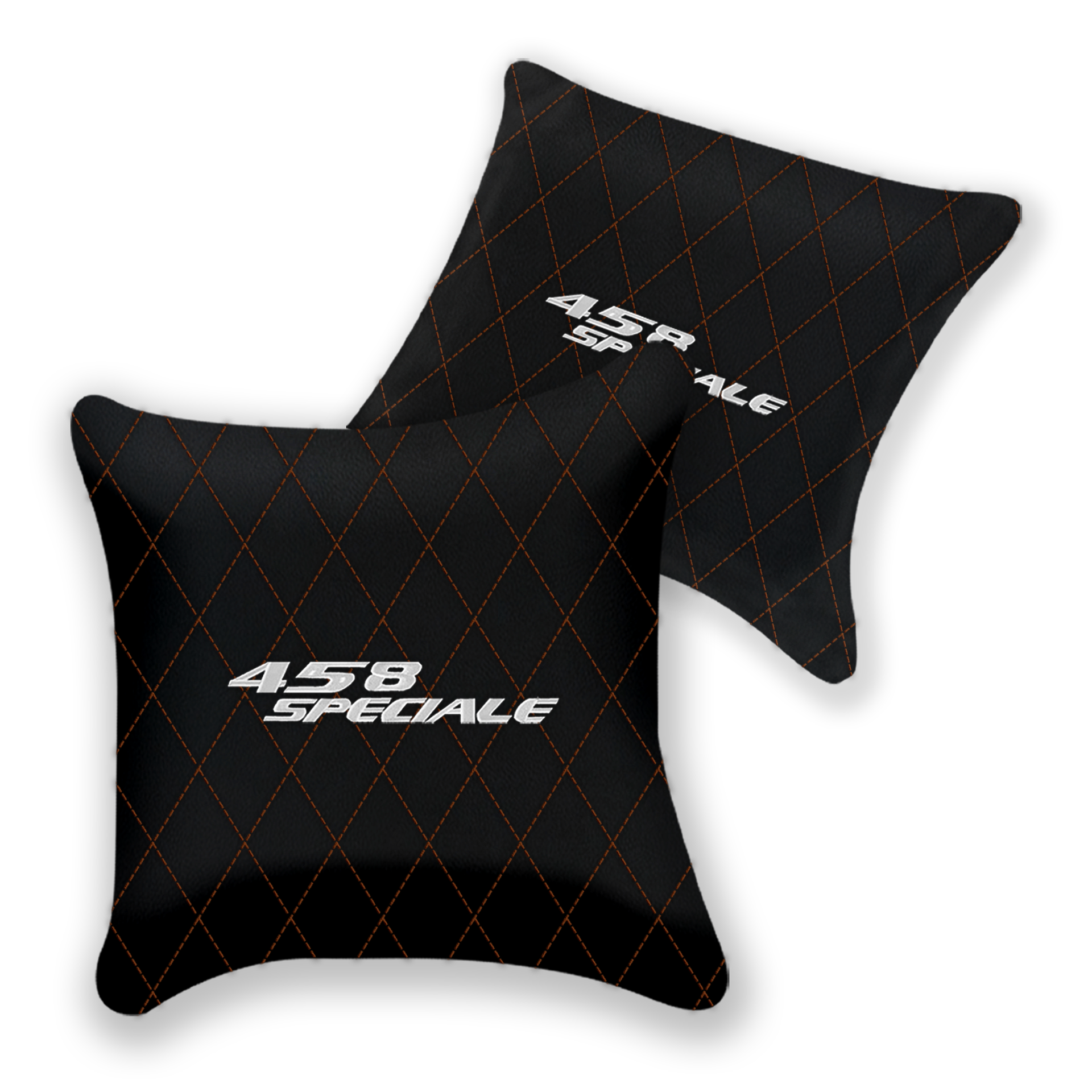 Customizable Black Leather Pillows for Ferrari 296 GTS | Set of 2