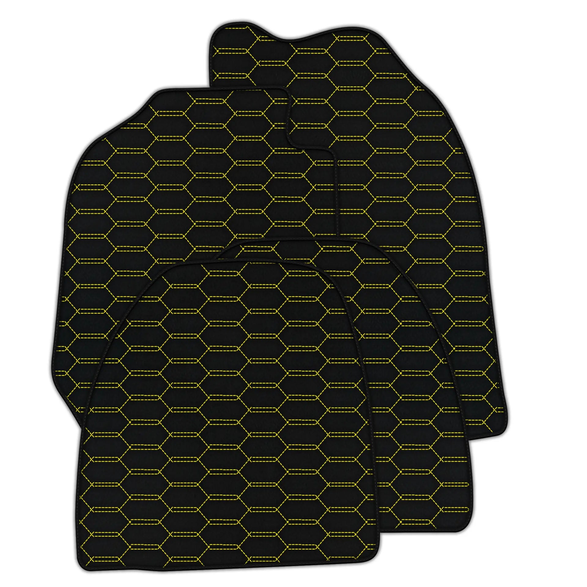 Customizable Leather Floor Mats with Interlaced Hex Pattern for Porsche 911 - 964 (1989-1994)