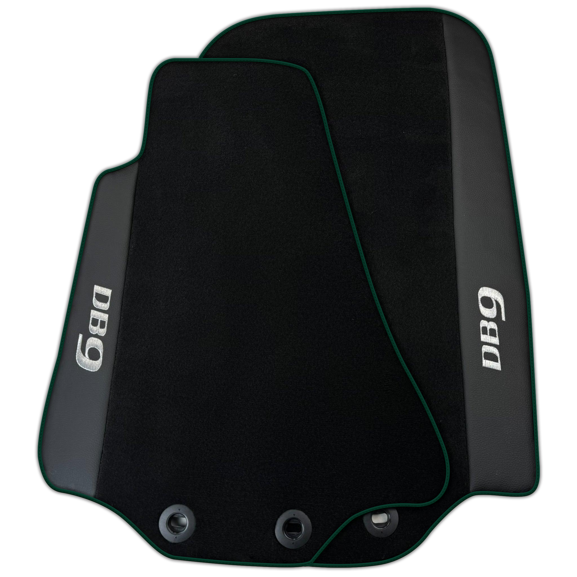 Black Floor Mats for Aston Martin DB9 (2004-2016) with Leather