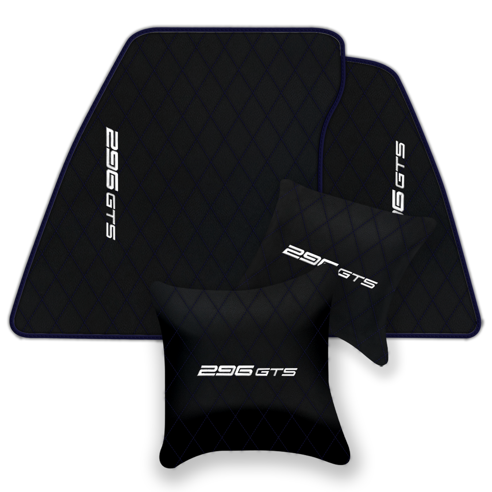 Ferrari 296 GTB Black Leather Floor Mats | Stylish & Durable