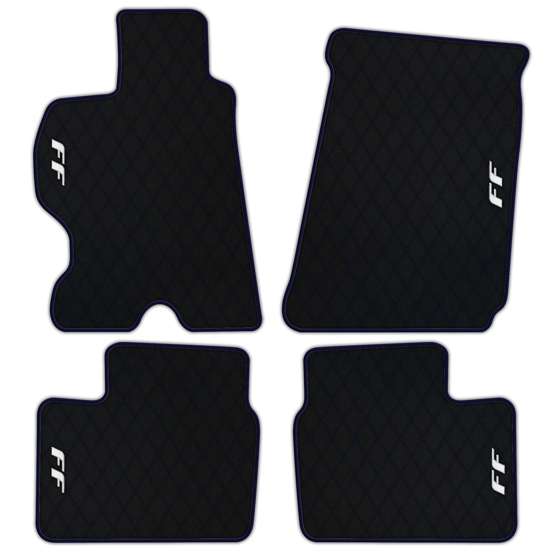 Luxury Black Leather Floor Mats for Ferrari Roma (2021-2024)