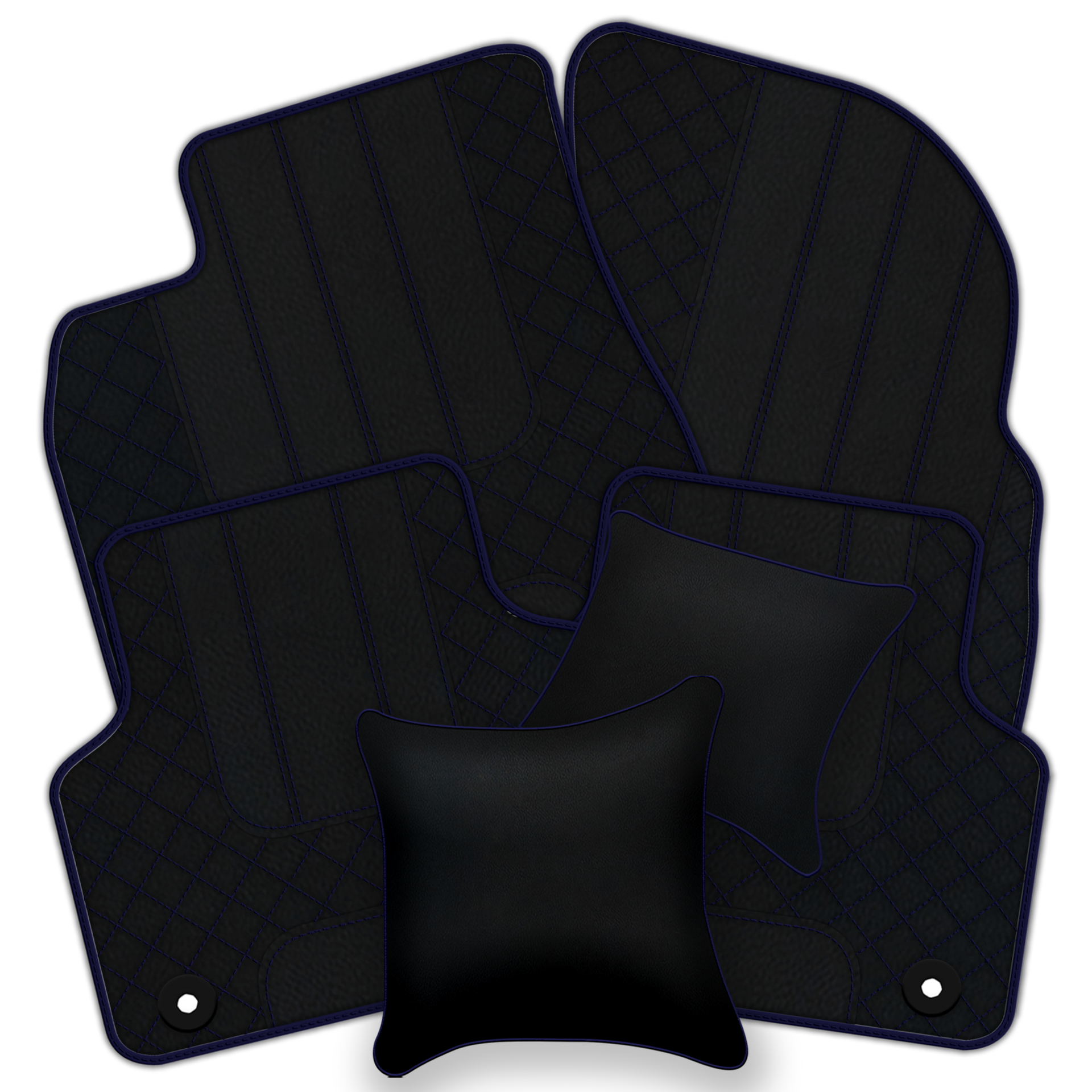 Premium Black Leather Floor Mats for Rolls Royce Shadow (1965-1977)