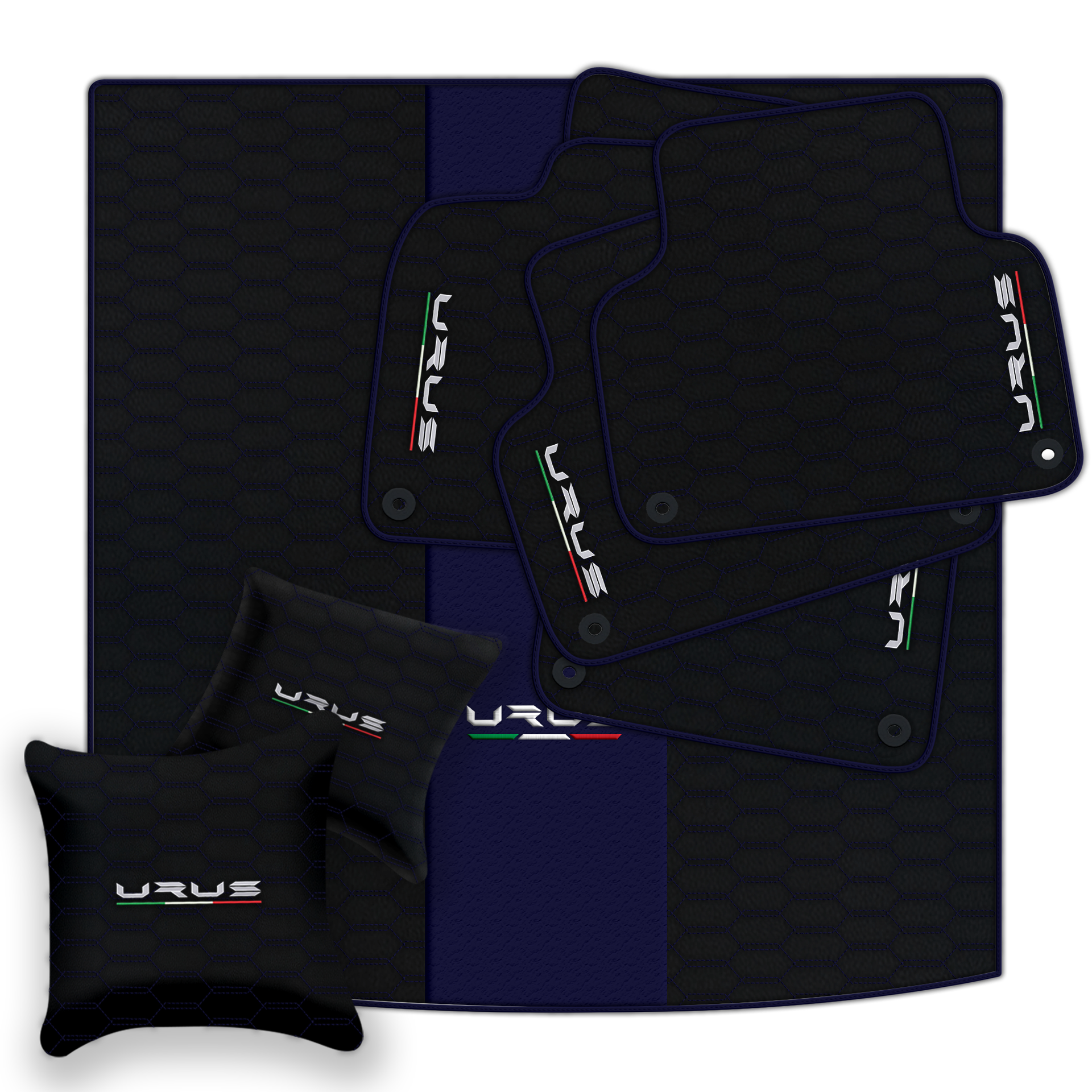 Tapis de voiture personnalisables pour Lamborghini Urus en bleu foncé - AutoWin.EU