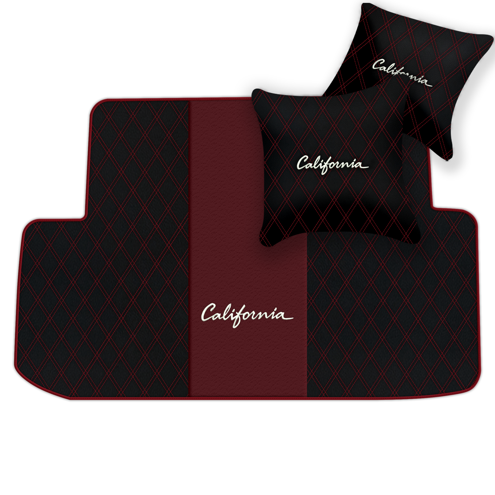 Orange Stitching Black Leather Floor Mats for Lamborghini Urus