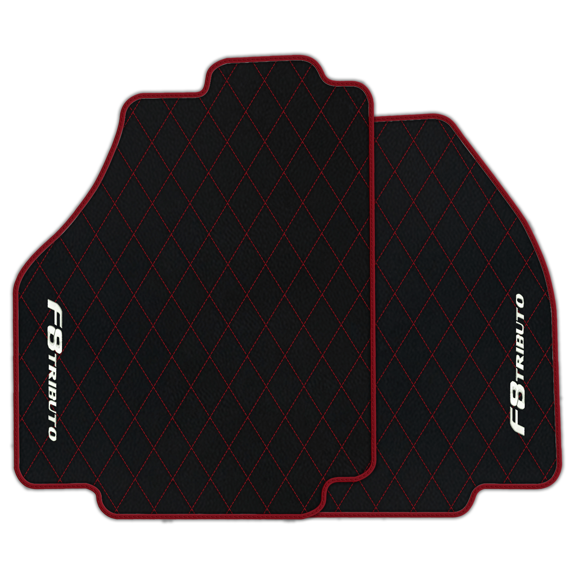 Premium Black Leather Floor Mats for Ferrari F8 Spider (2019-2023)
