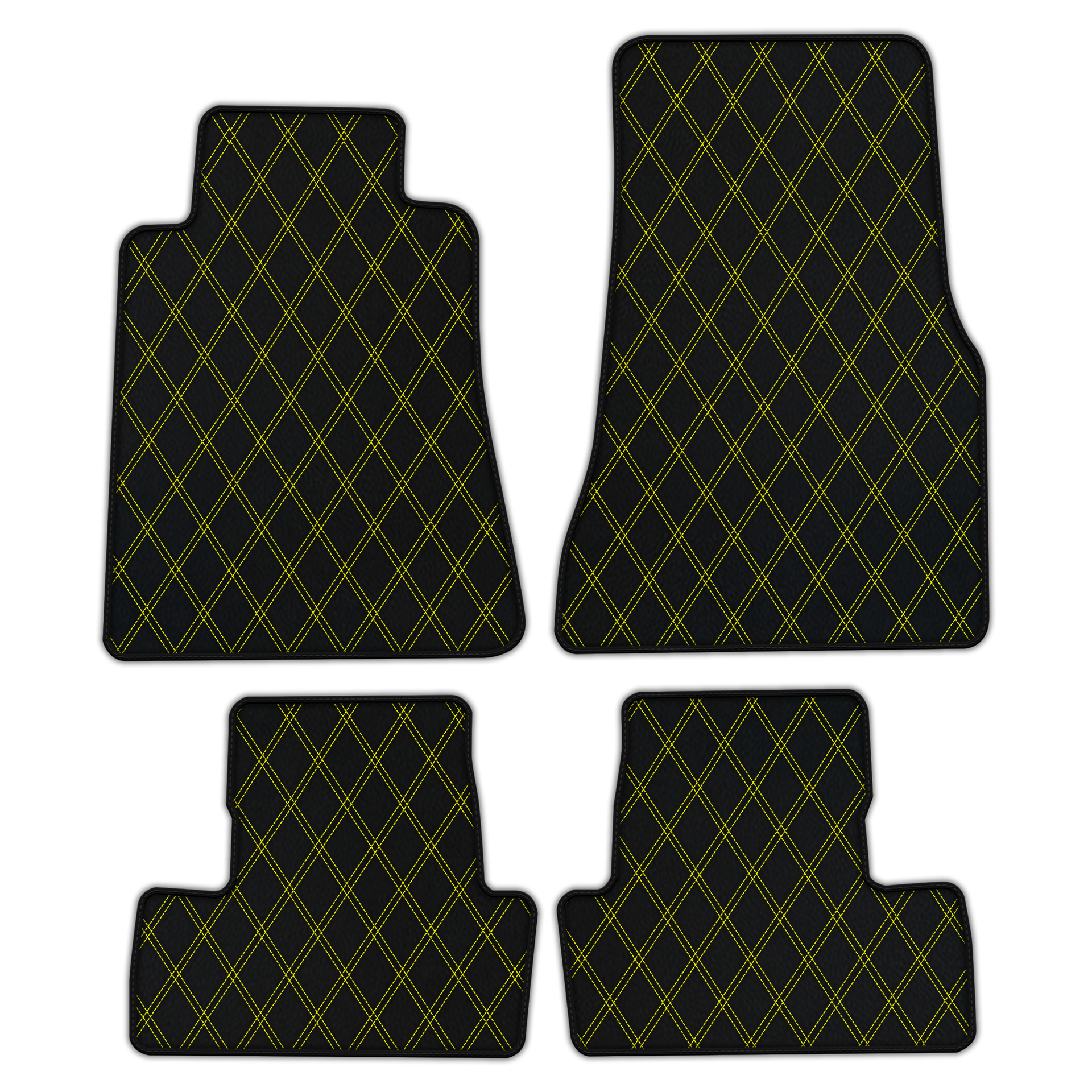 Leather Floor Mats for Ford Mustang VI (2015-2023) - Hex Pattern
