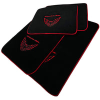 Black Floor Mats Red Trim for Pontiac FireBird (1970-1981) Trans Am - AutoWin
