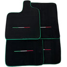 Black Floor Mats for Ferrari Purosangue with Green Trim | Italian Edition - AutoWin