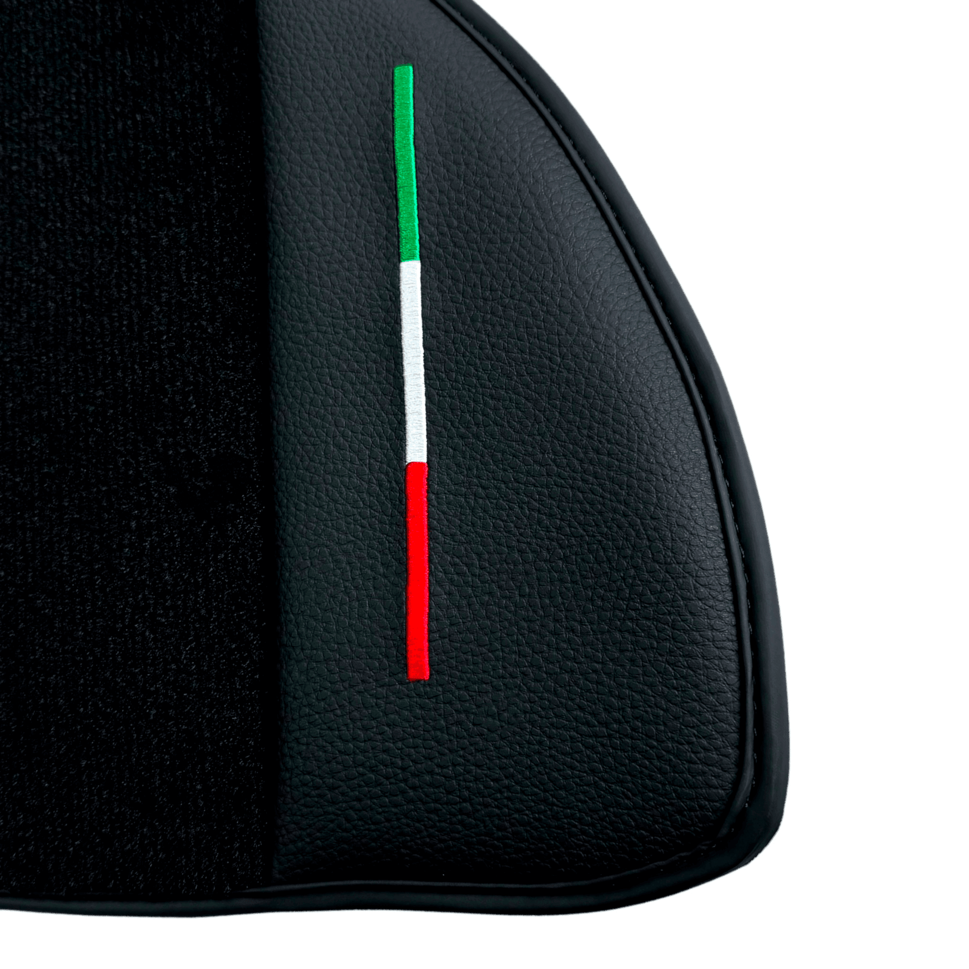 Black Floor Mats for Ferrari Mondial Convertible (1983-1993) with Leather | Italian Edition - AutoWin