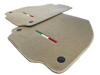 Floor Mats For Ferrari 488 Pista Spider (2019-2021) Beige Autowin Brand Italian Edition - AutoWin