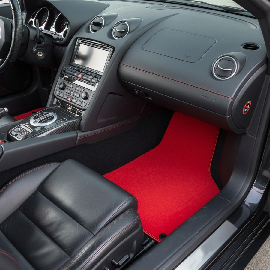Tappetini per auto personalizzabili per Lamborghini Gallardo colore rosso