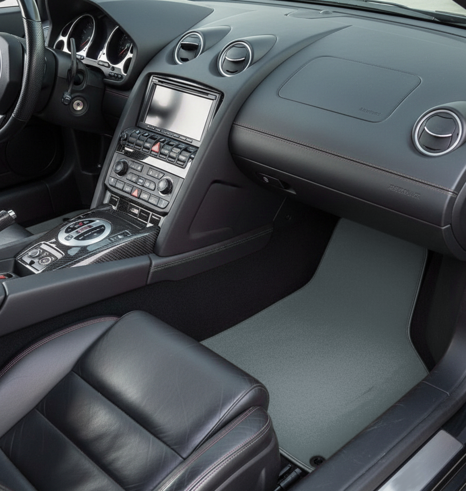 Maßgefertigte schwarze Fußmatten für Lamborghini Gallardo - AutoWin.EU