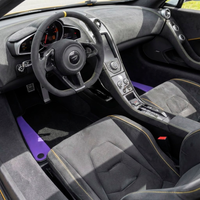 Tapis de voiture en cuir violet pour McLaren 650S (2015-2018) | Bord noir