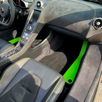 Alfombrillas negras personalizables para McLaren 650S (2015-2018) con cuero verde