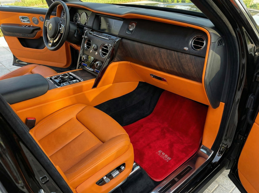Fußmatten für Rolls Royce Cullinan RR31 2018-2025 Rot ER56 Design