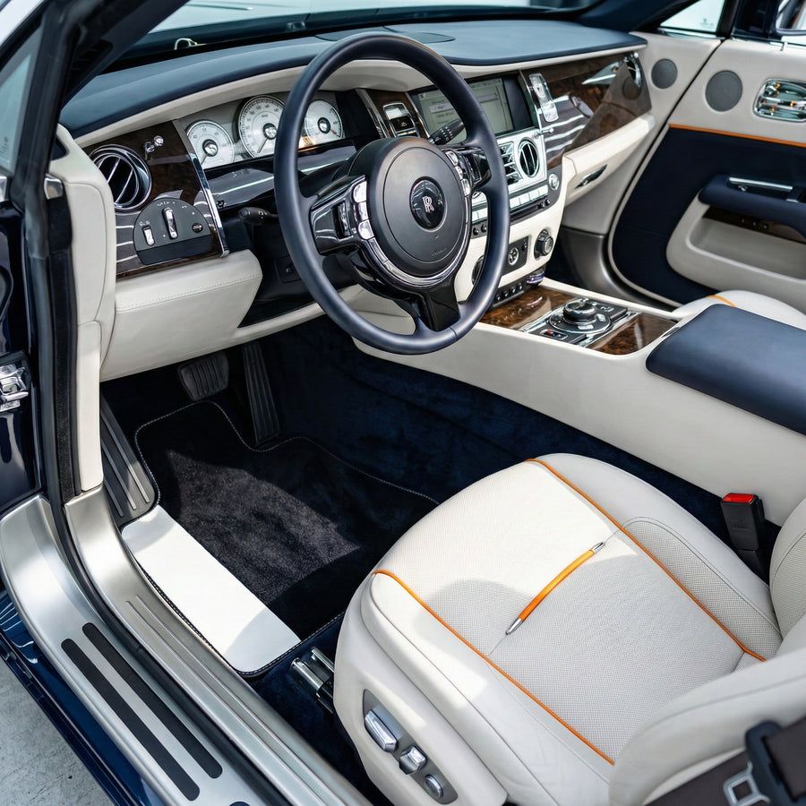 Tapis de voiture noirs pour Rolls Royce Dawn (2016-2023)