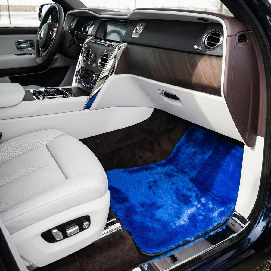 Blaue Schaffell-Fußmatten für Rolls-Royce Cullinan (2018-2025)