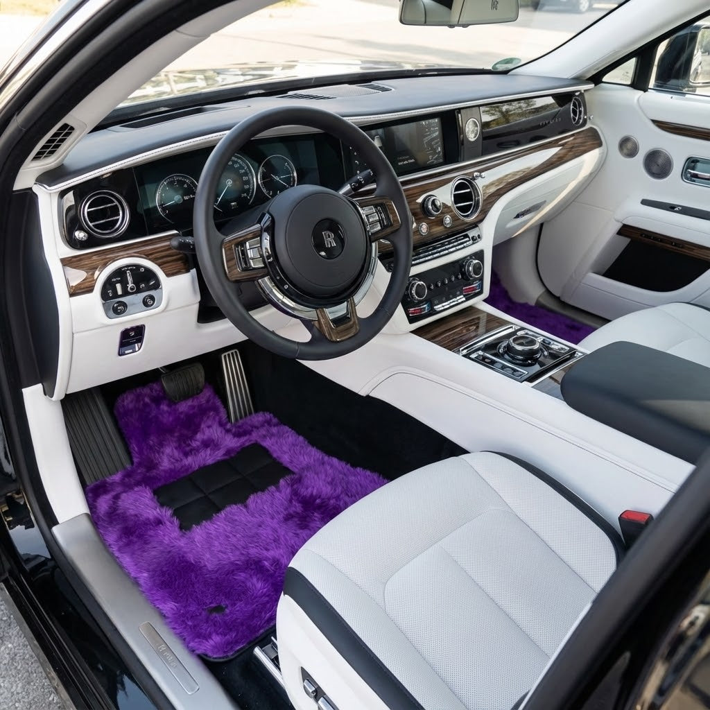 Tappeti in pelle di pecora viola per Rolls-Royce Spectre (2023-2024)
