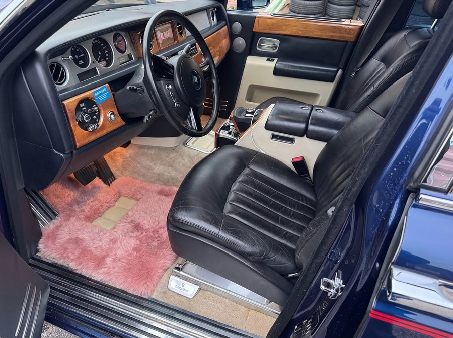 Tapis de voiture en Peau de Mouton Rose Pour Rolls Royce Phantom Drophead Coupe 2007–2016 Marque Er56 Design