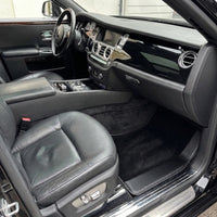 Tapis de voiture noir sur mesure pour Rolls Royce Ghost Série I (2010–2020) en cuir en fibre de carbone