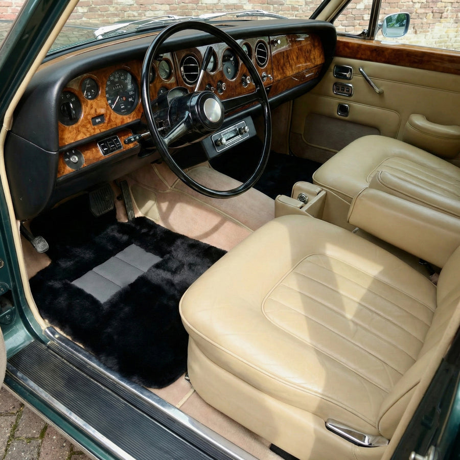 Alfombrillas de piel de oveja negras para Rolls-Royce Shadow