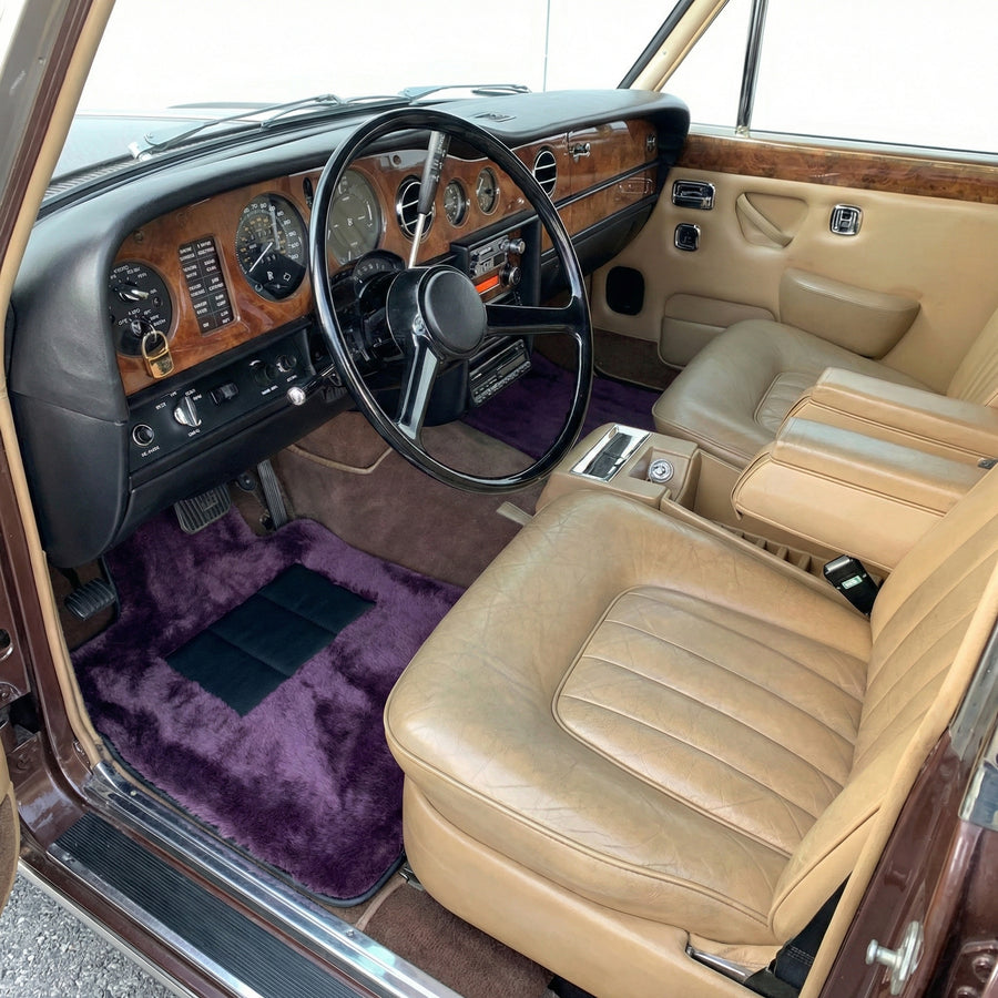 Alfombrillas de piel de oveja morada para Rolls-Royce Shadow (1965-1977)