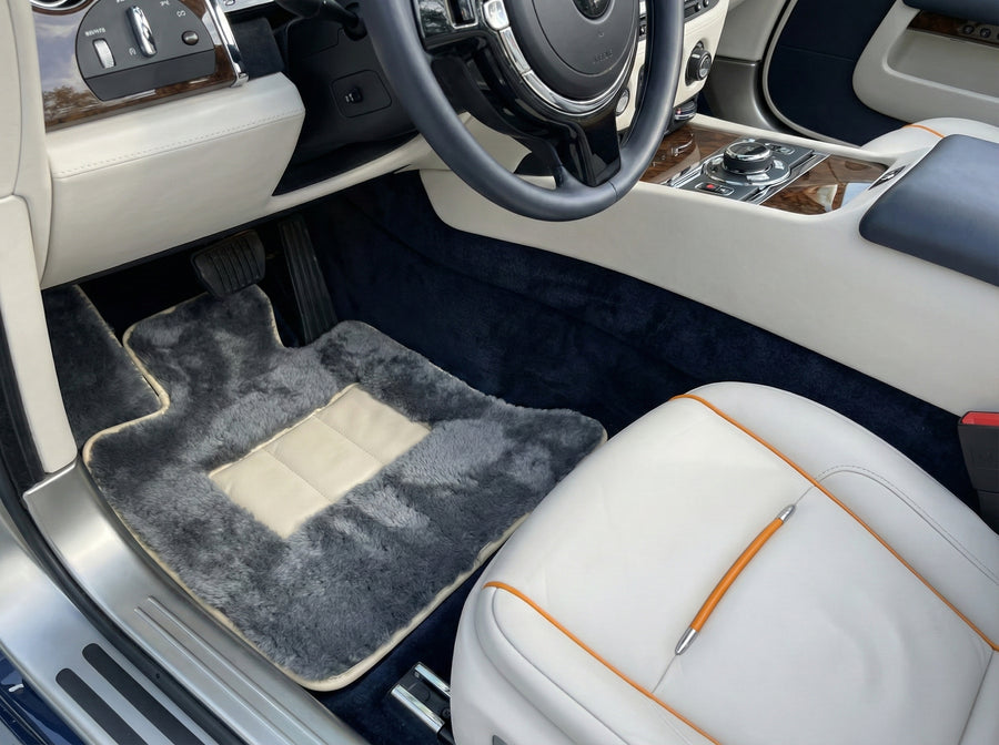 Schaffell-Fußmatten für Rolls Royce Dawn Rr6 2016–2023 Er56 Designmarke