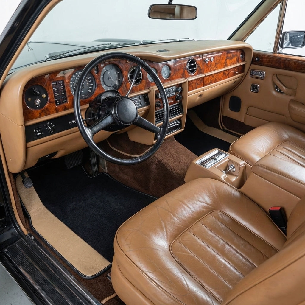 Maßgeschneiderte Fußmatten für Rolls Royce Wraith (2013–2023) mit beigem Leder