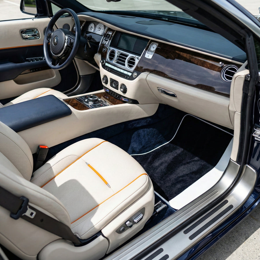 Tapis de voiture noirs pour Rolls Royce Dawn (2016-2023)