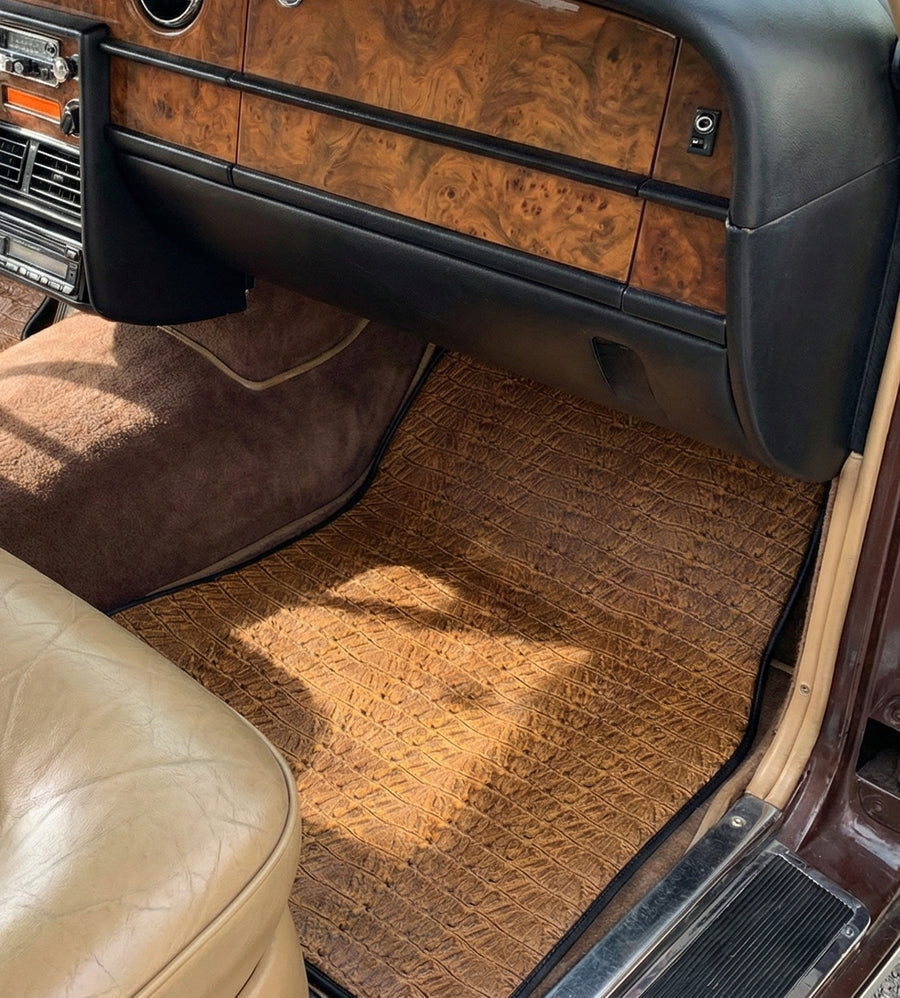 Alfombrillas de coche de cuero con estampado de cocodrilo para Rolls-Royce Shadow (1965-1977)