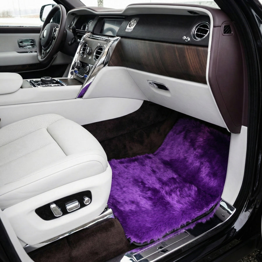 Alfombrillas de piel de oveja violetas para Rolls-Royce